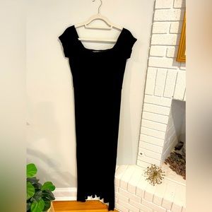 Black off the shoulder cotton maxi dress